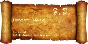 Henter Dávid névjegykártya